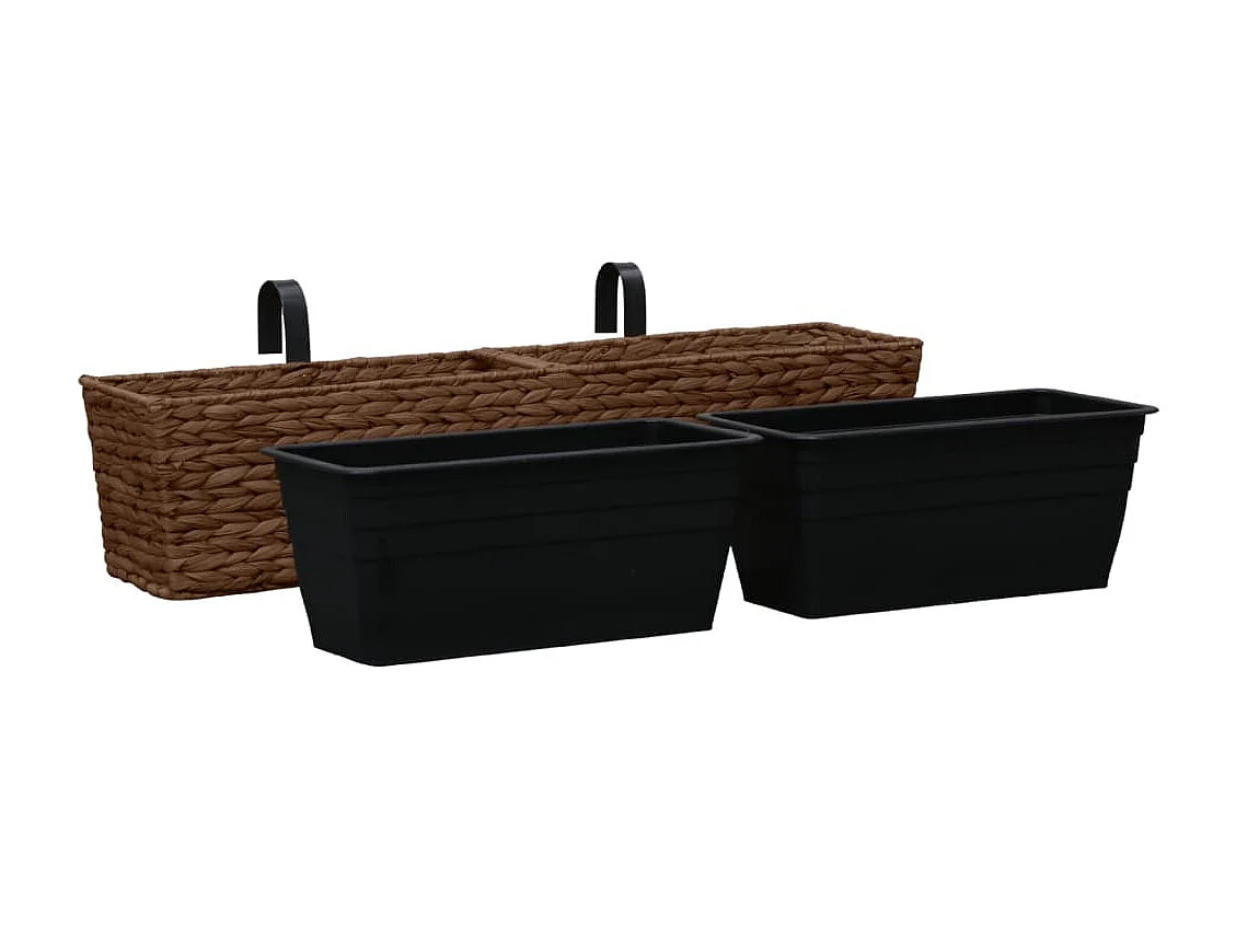 Conjunto de jardineras 2 piezas jacinto de agua marrón