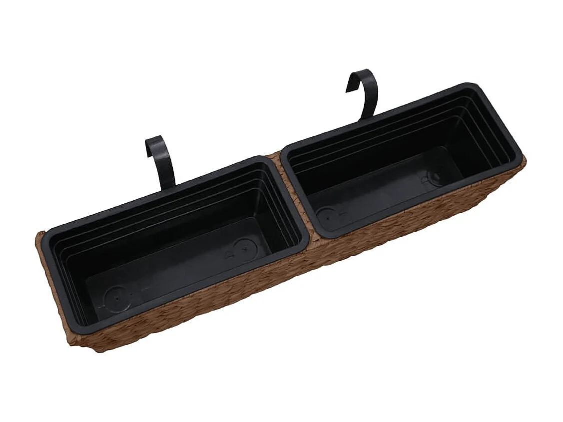 Conjunto de jardineras 2 piezas jacinto de agua marrón