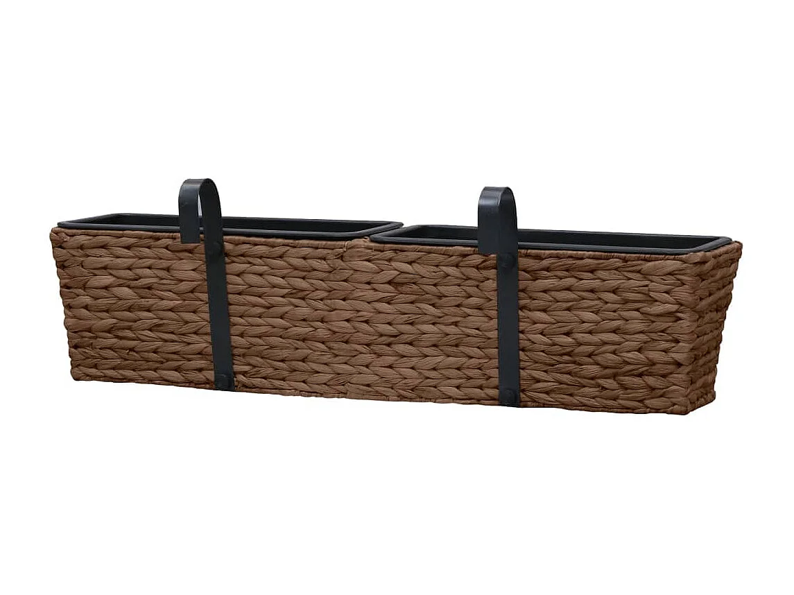 Conjunto de jardineras 2 piezas jacinto de agua marrón