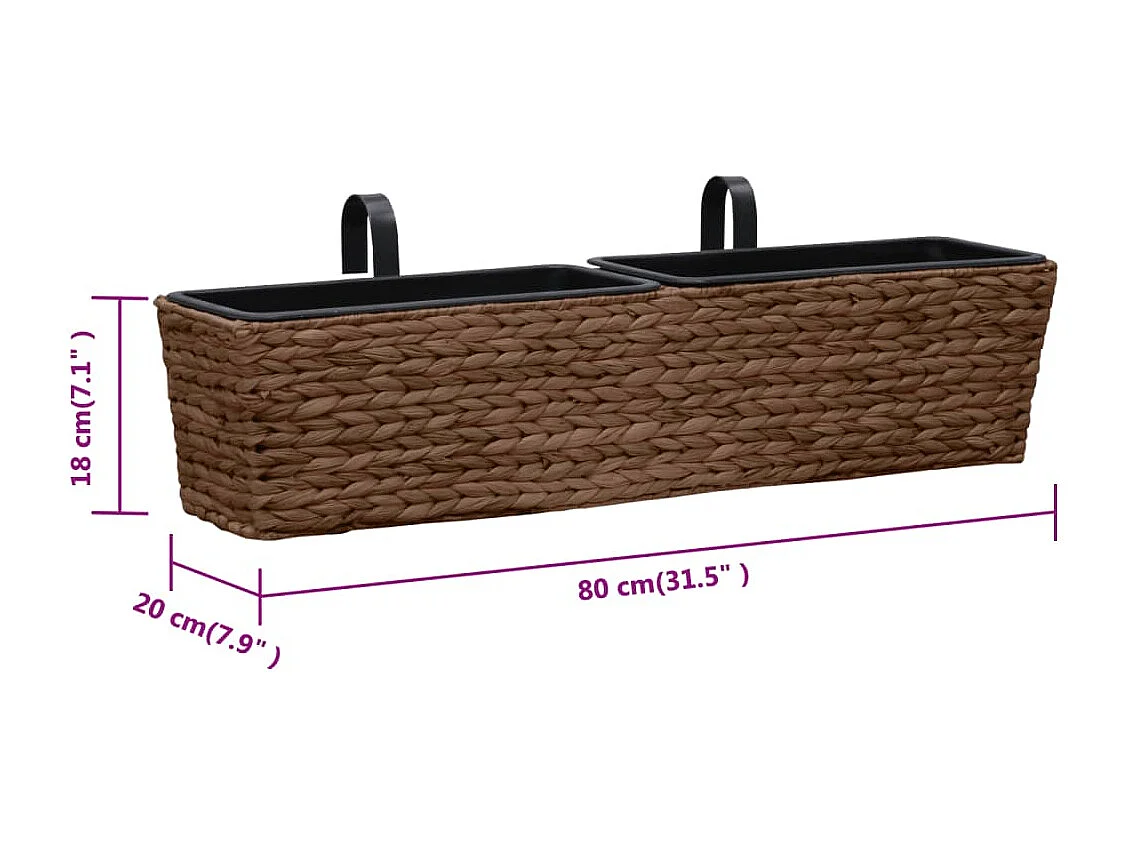 Conjunto de jardineras 2 piezas jacinto de agua marrón