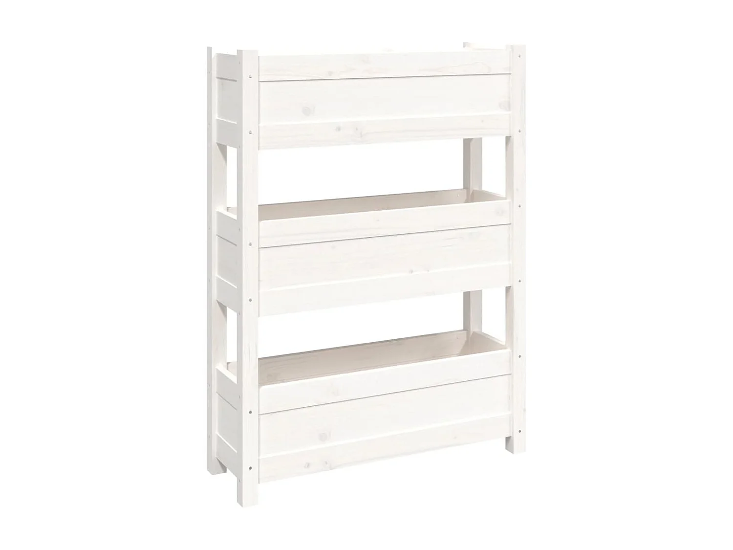 Jardinière Blanc 77x25x104,5 cm Bois massif de pin