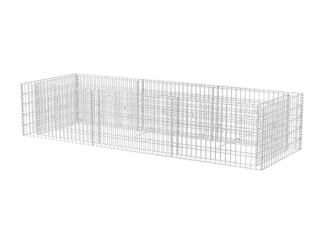 Lit surélevé à gabion Acier 270x90x50 cm