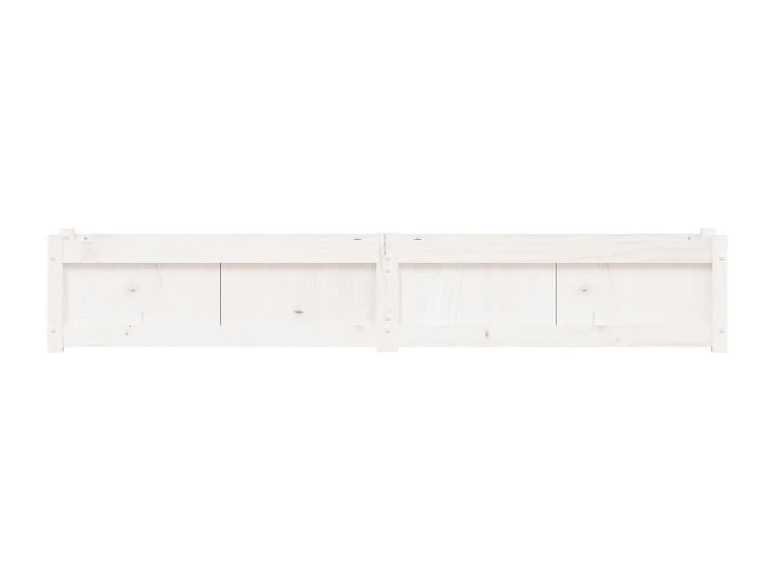 Jardinera de madera maciza de pino blanca 180x31x31 cm