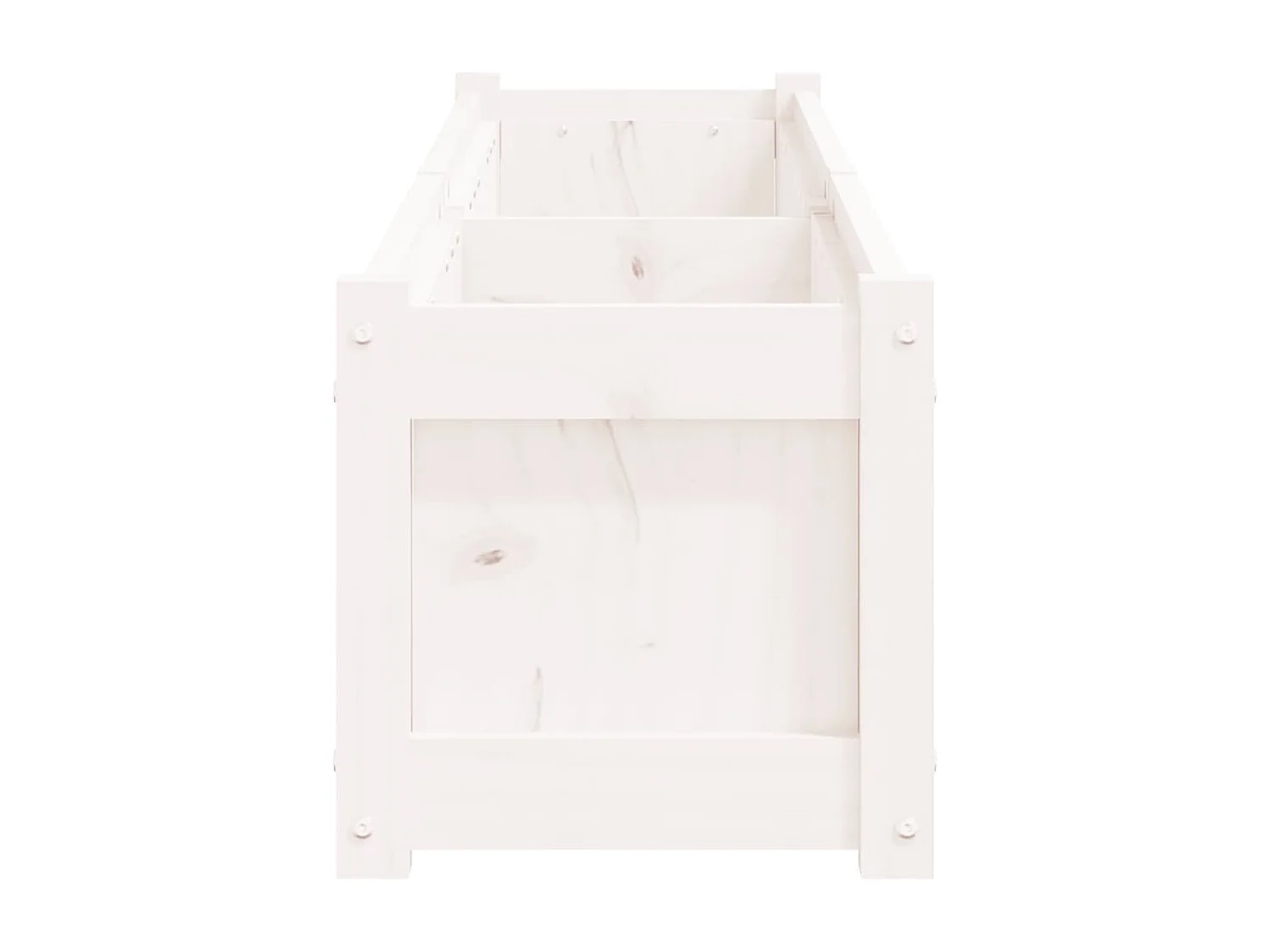 Jardinera de madera maciza de pino blanca 180x31x31 cm