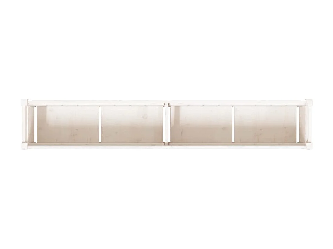 Jardinera de madera maciza de pino blanca 180x31x31 cm