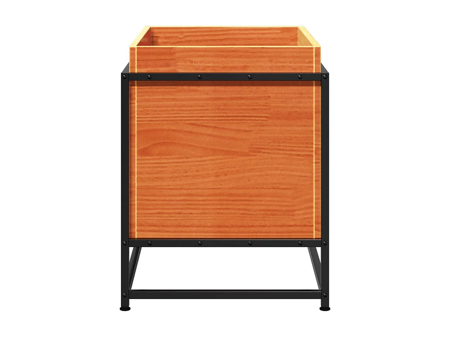 Jardinière cire marron 60x40x50 cm bois de pin massif