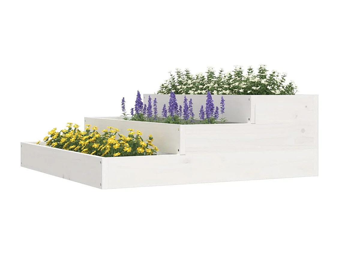 Vaso/floreira 78x78x27 cm pinho maciço branco