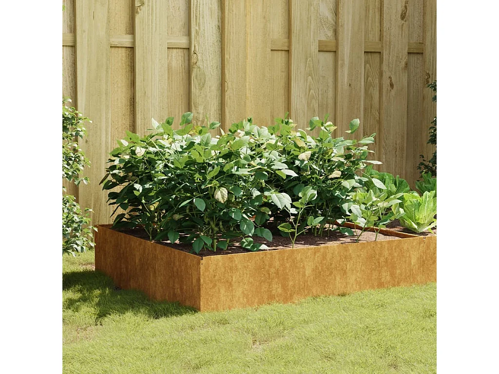 Lit surélevé de jardin 100x100x41 cm acier corten