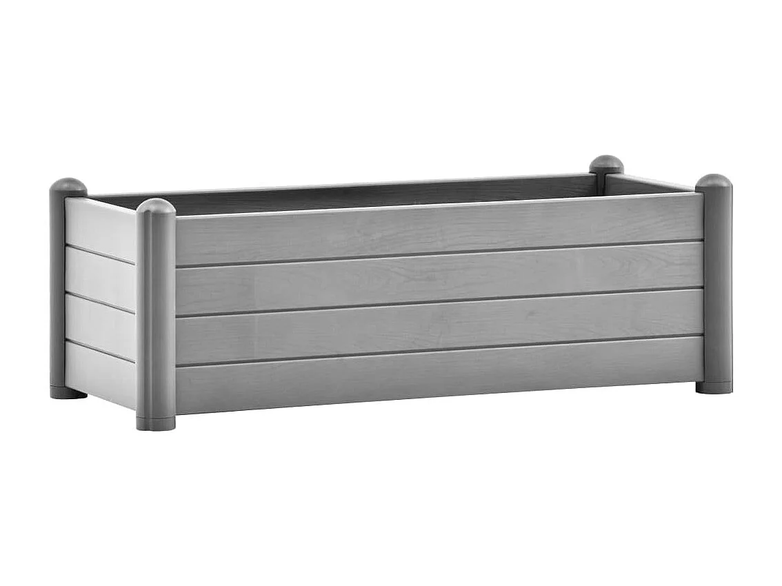 Canteiro elevado para jardim PP 100x43x35 cm cinzento pedra