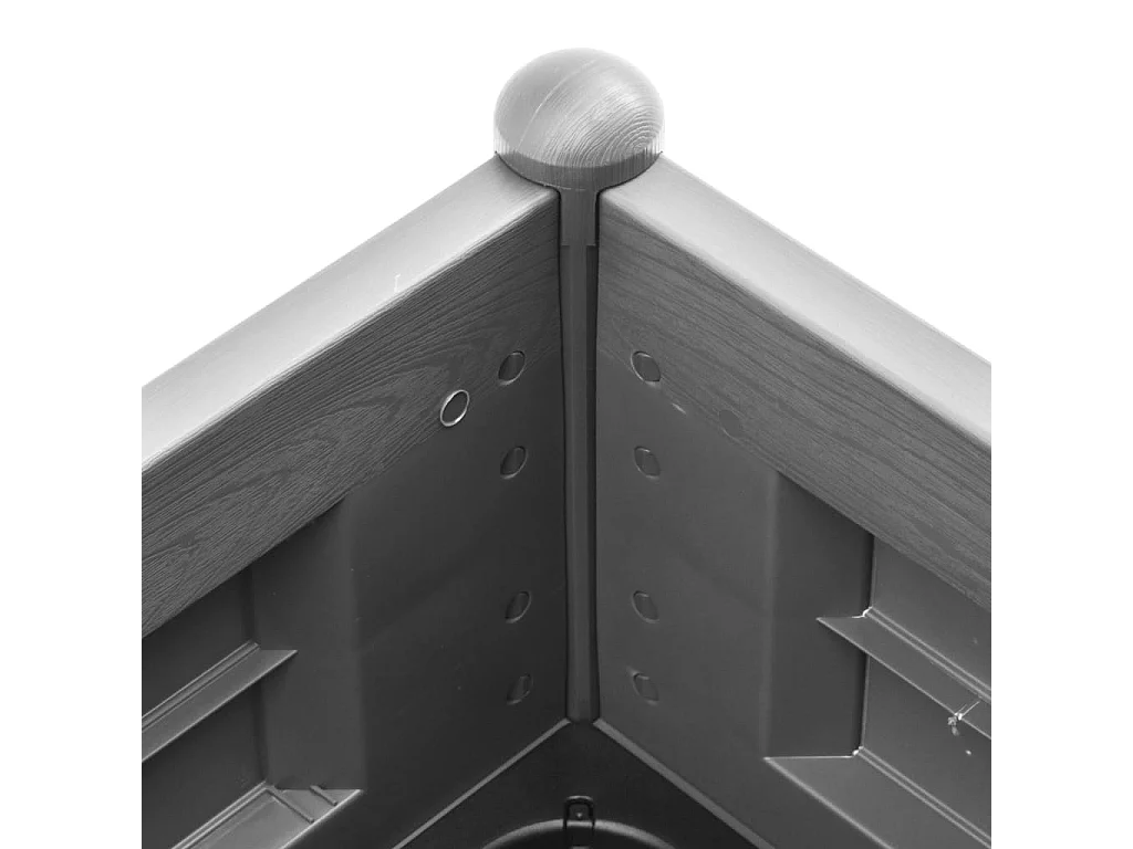 Canteiro elevado para jardim PP 100x43x35 cm cinzento pedra