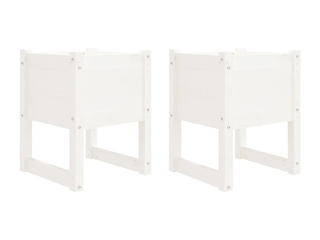 Vasos/floreiras 2 peças 40x40x52,5 cm pinho maciço branco