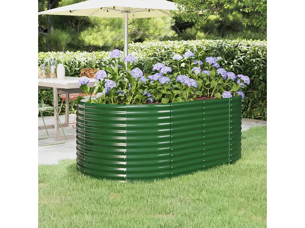 Lit surélevé de jardin Acier enduit de poudre 175x100x68cm Vert