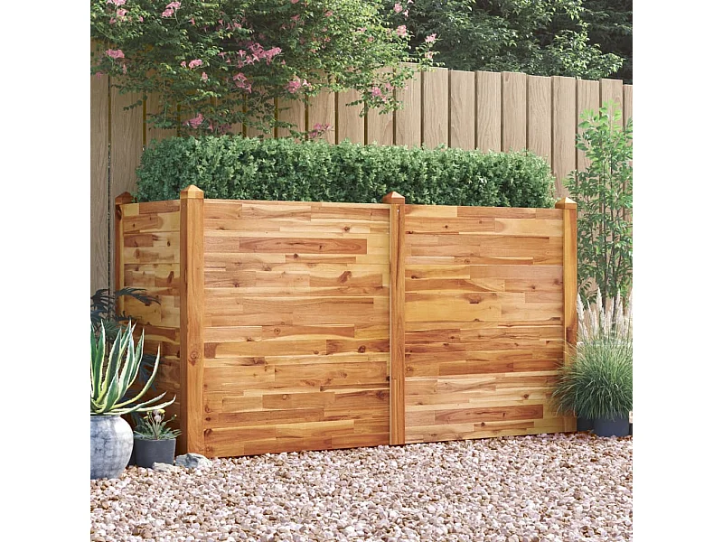 Lit surélevé de jardin 160x60x84 cm bois massif d'acacia