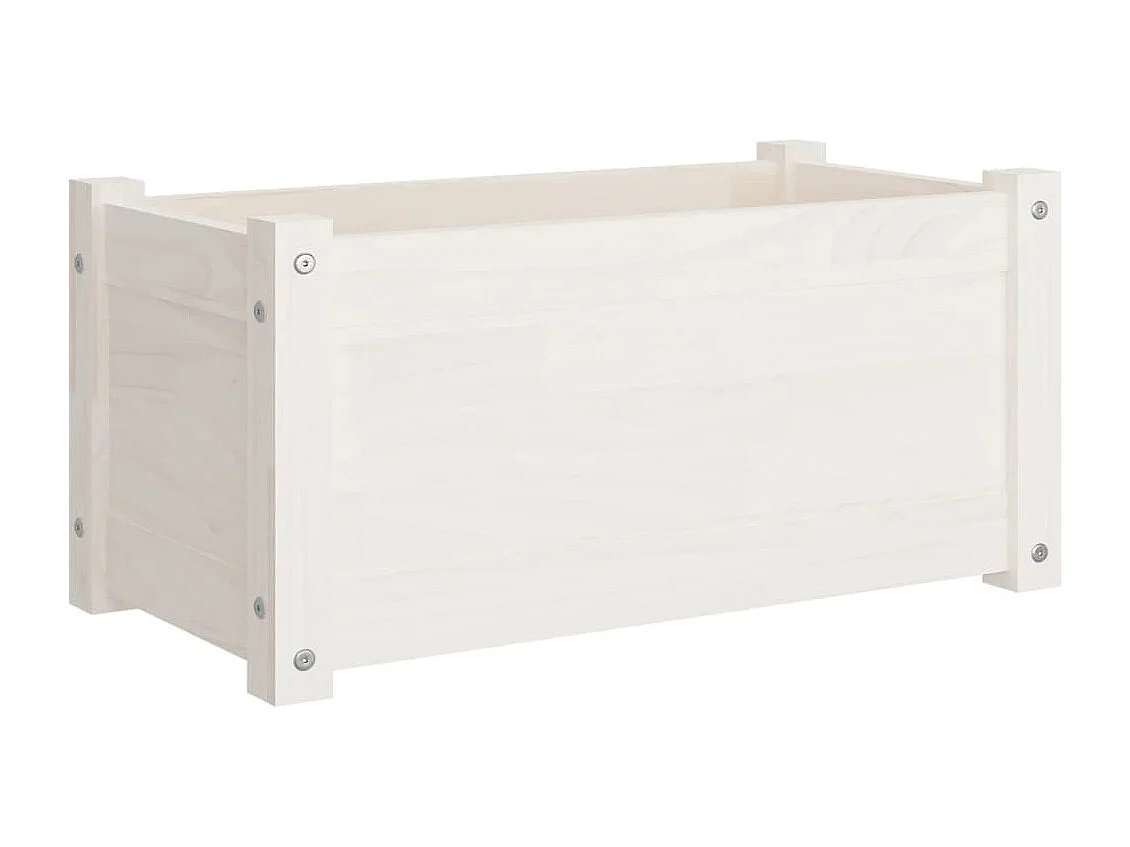 Vasos/floreiras jardim 2 peças 60x31x31 cm pinho maciço branco