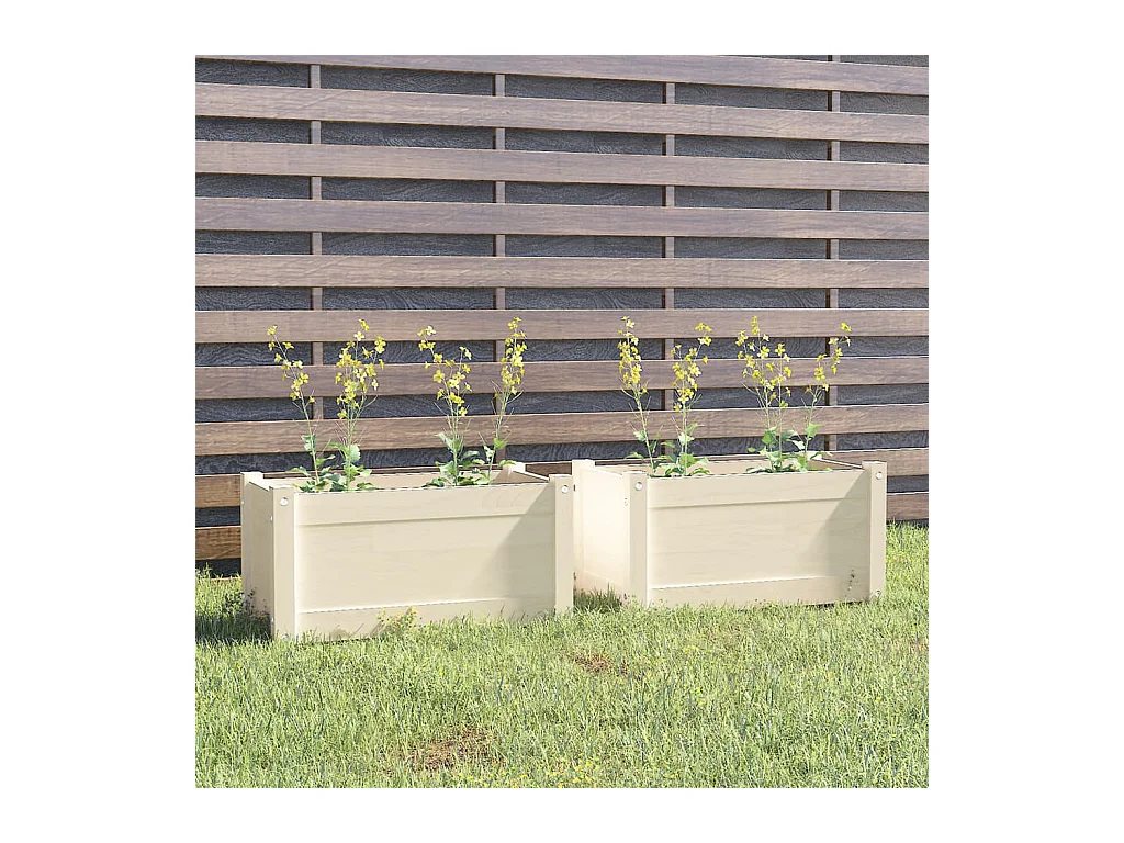Jardinières d'extérieur 2 pièces Blanc 60x31x31 cm Bois de pin