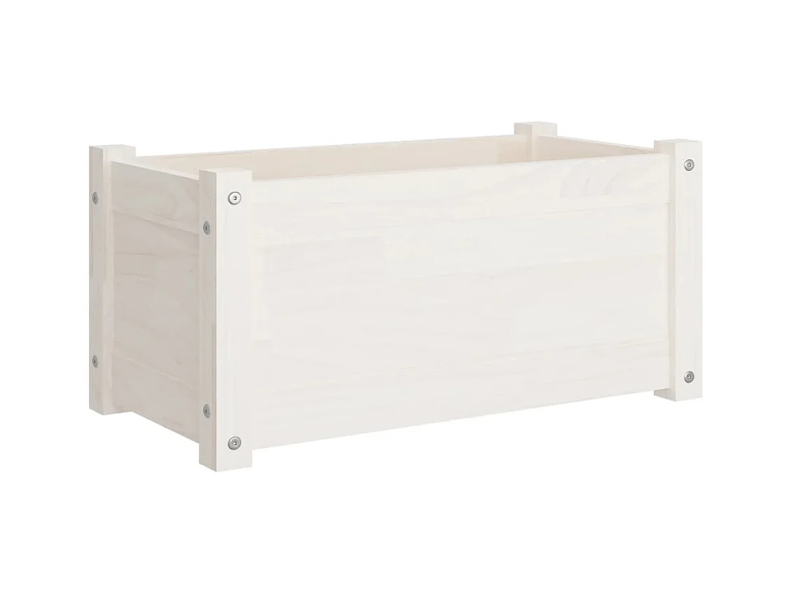 Jardinières d'extérieur 2 pièces Blanc 60x31x31 cm Bois de pin