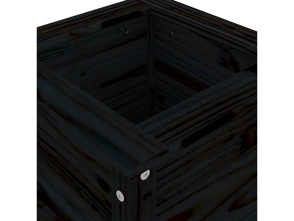 Vaso/floreira de jardim 40x40x78 cm pinho maciço preto