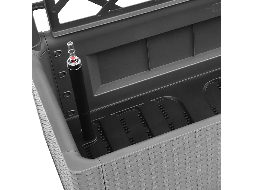 Arriate con enrejado y sistema de riego automático gris