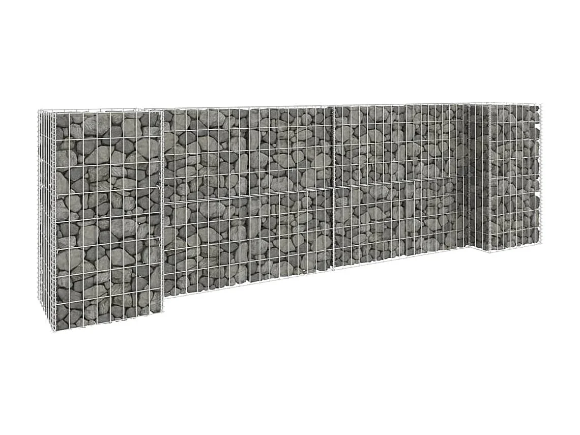 Jardinière à gabion en H Fil d'acier 260x40x80 cm