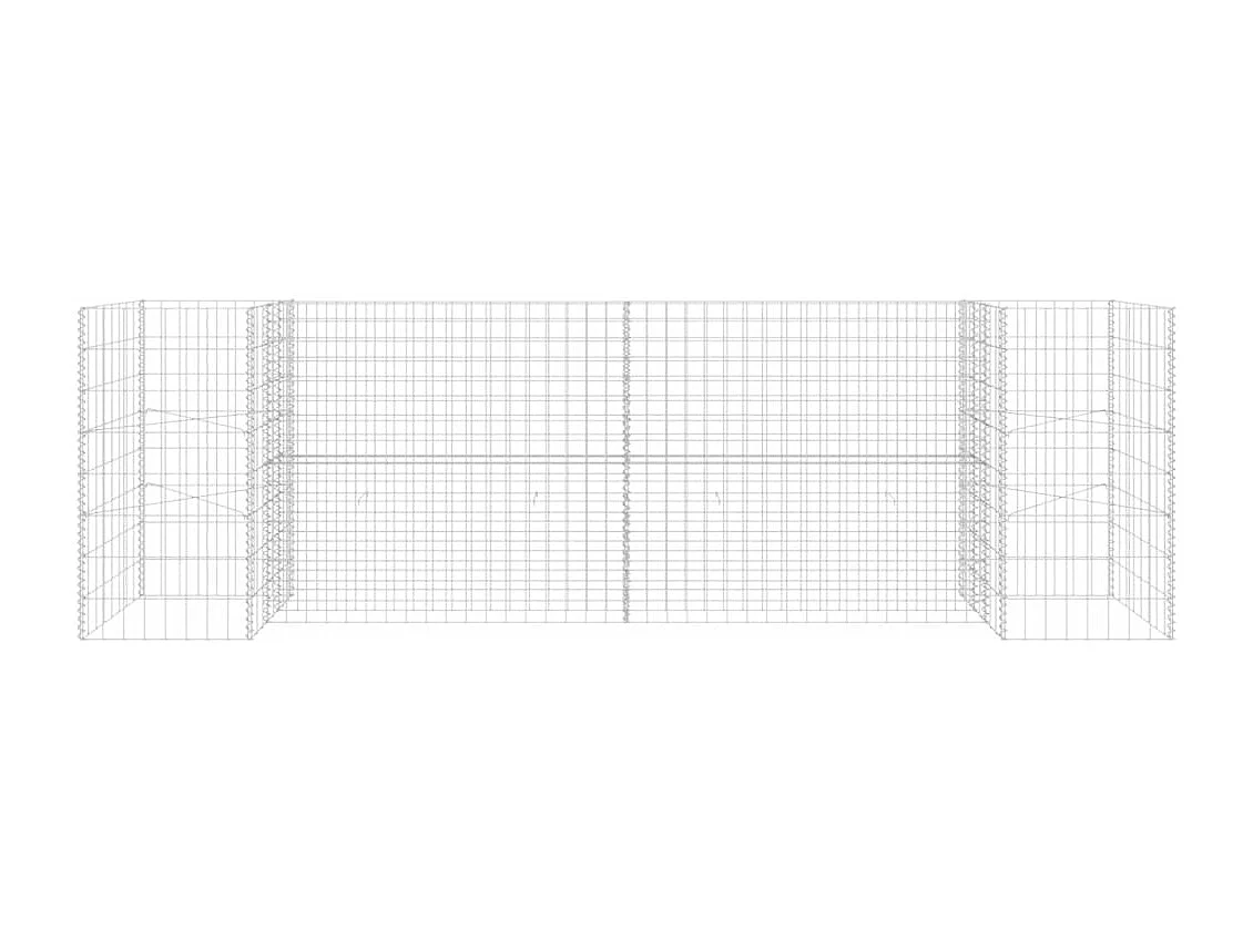 Jardinière à gabion en H Fil d'acier 260x40x80 cm