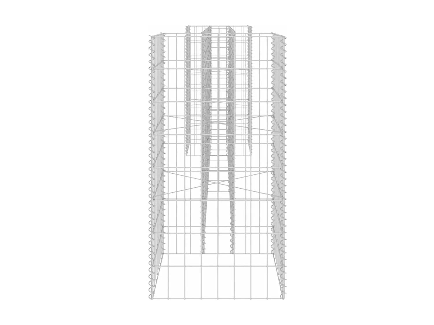 Jardinière à gabion en H Fil d'acier 260x40x80 cm