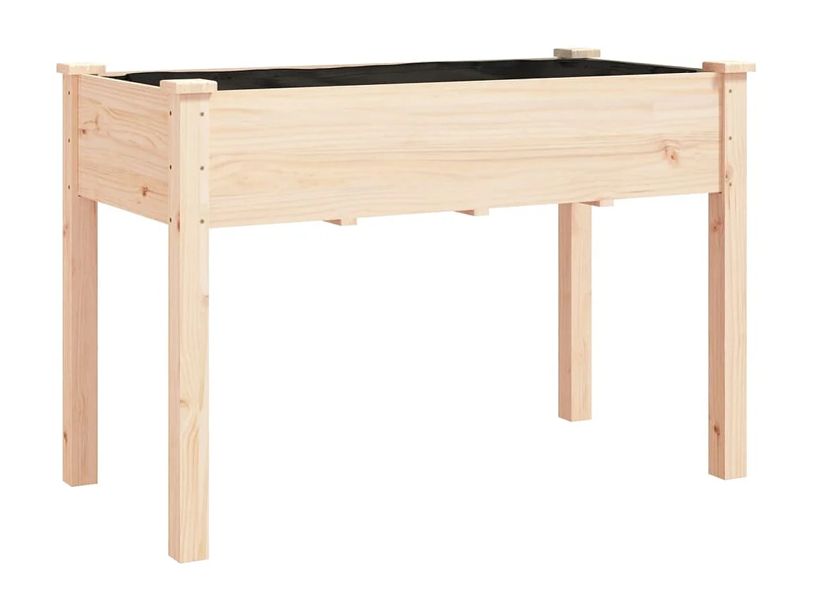 Jardinière sur roues avec doublure 118x59x80 cm bois de sapin