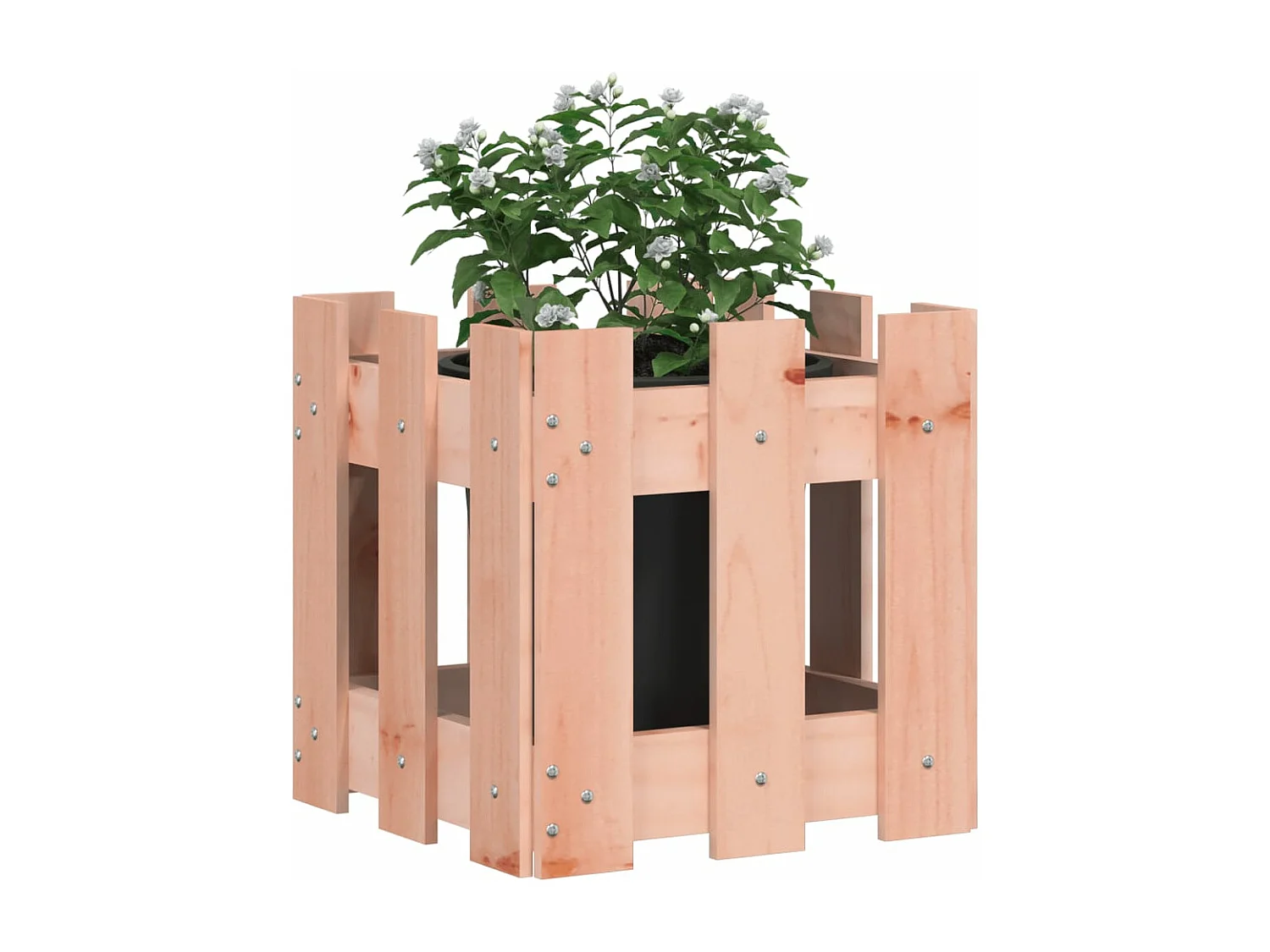 Vaso jardim c/ design cerca 30x30x30 cm madeira douglas maciça