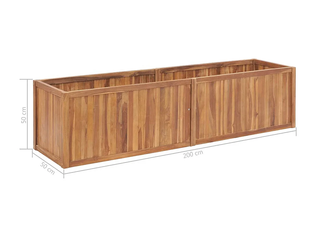 Arriate de madera maciza de teca 200x50x50 cm
