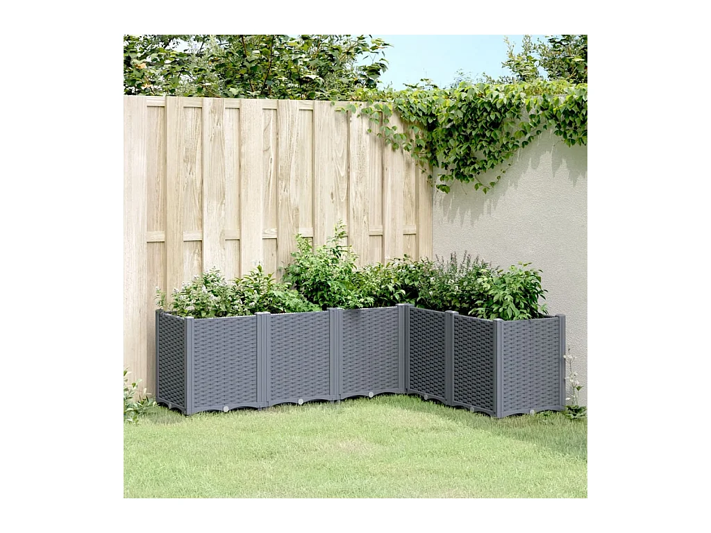 Jardinera PP gris 160x120x53 cm