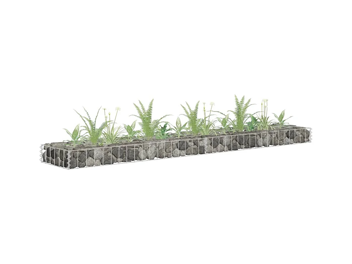 Arriate de gaviones de acero galvanizado 180x30x10 cm