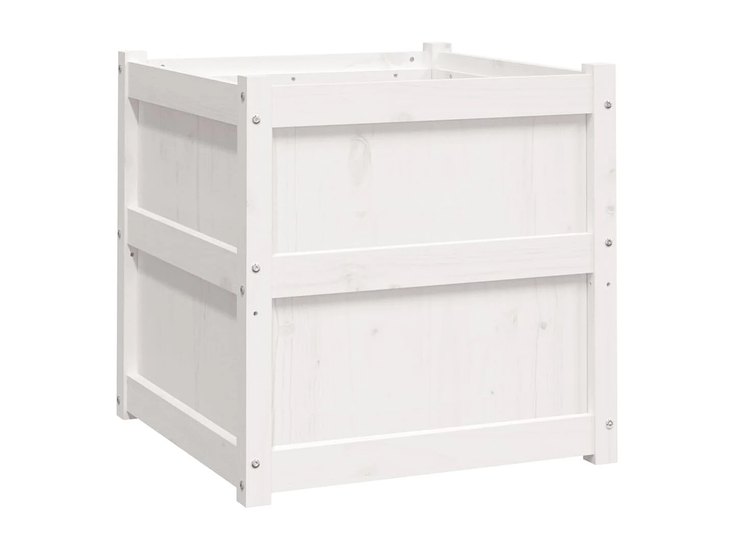 Jardinière d'extérieur blanc 60x60x60 cm bois de pin massif