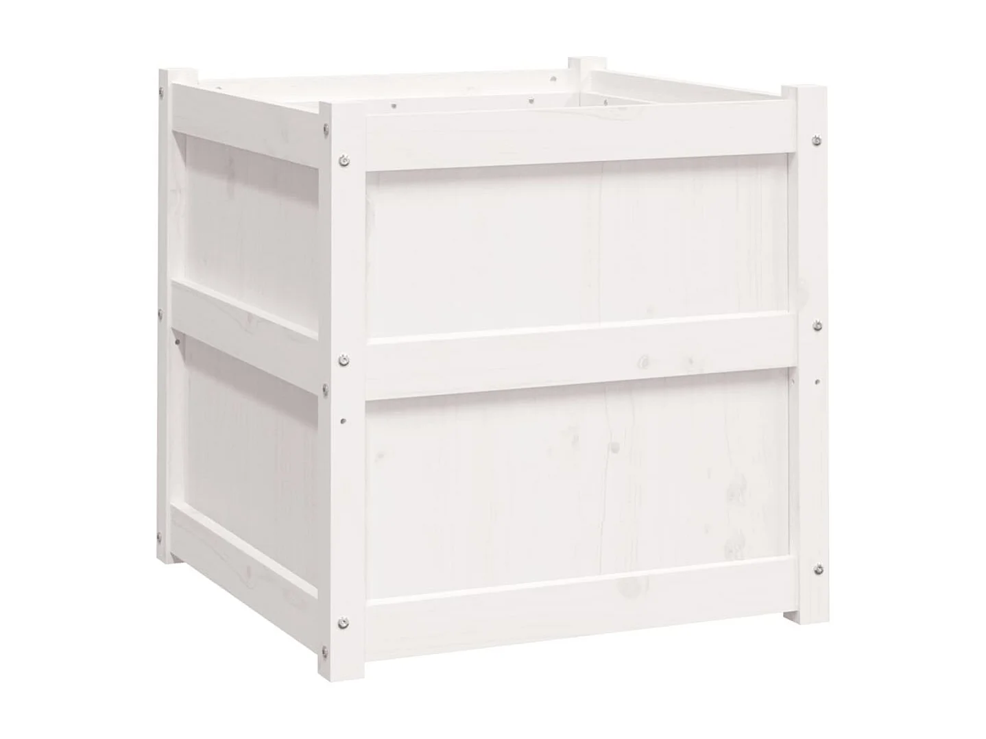 Jardinière d'extérieur blanc 60x60x60 cm bois de pin massif