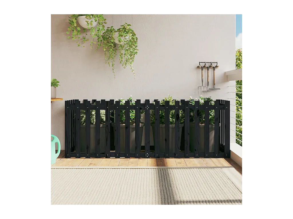 Lit surélevé de jardin design de clôture 200x50x70cm pin massif