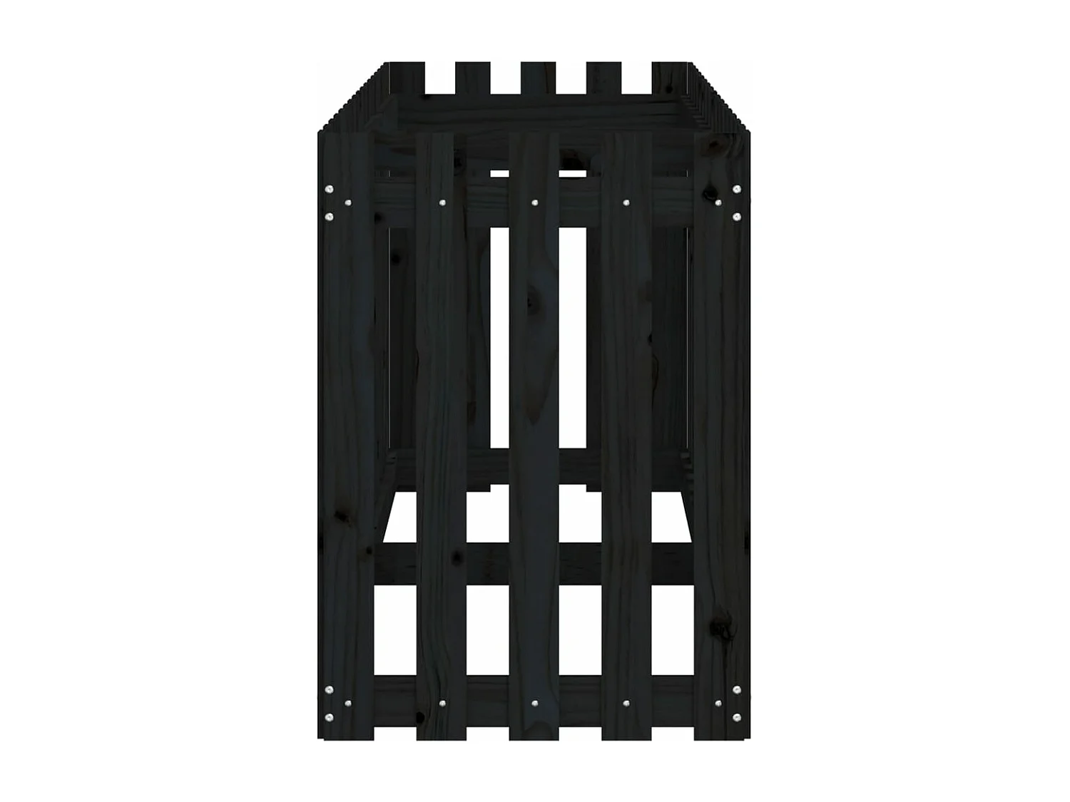 Arriate elevado jardín con valla madera pino negro 200x50x70cm