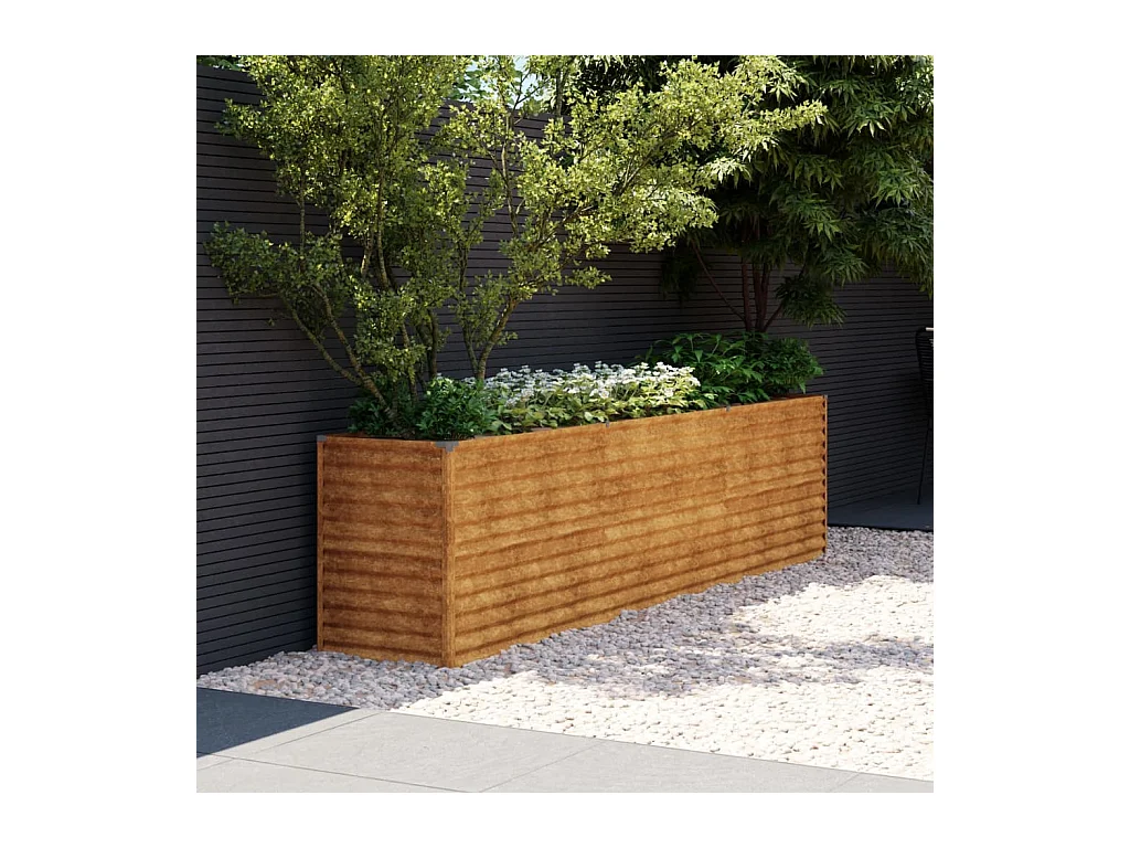 Canteiro elevado de jardim 291x50x69 cm aço corten