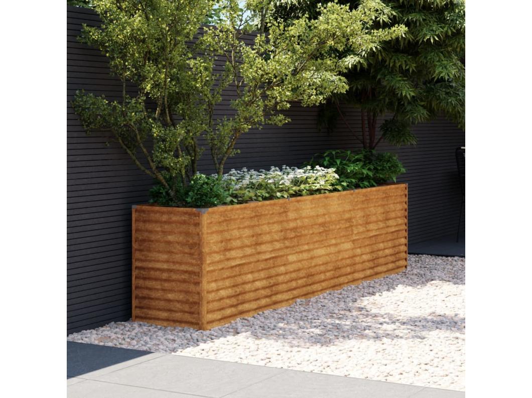 Canteiro elevado de jardim 291x50x69 cm aço corten