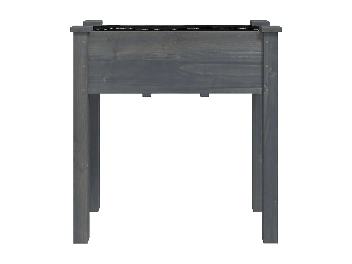 Jardinière avec doublure gris 71x37x76 cm bois massif de sapin