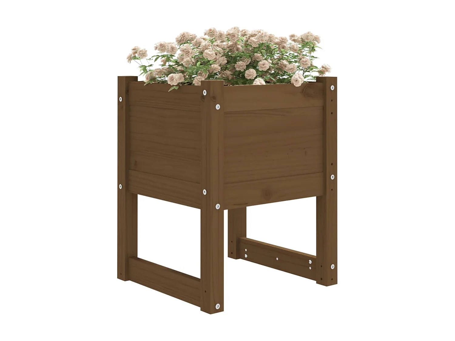 Jardinera 2 unidades madera maciza de pino marrón miel 40x40x52,5 cm