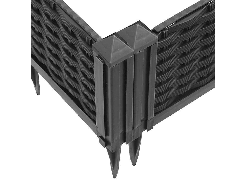 Jardinera con clavijas PP negro 125x40x28,5 cm