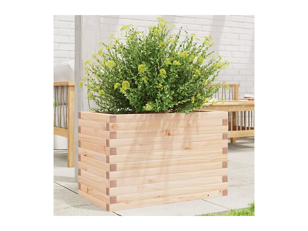 Jardinera madera maciza de pino 70x40x45,5 cm