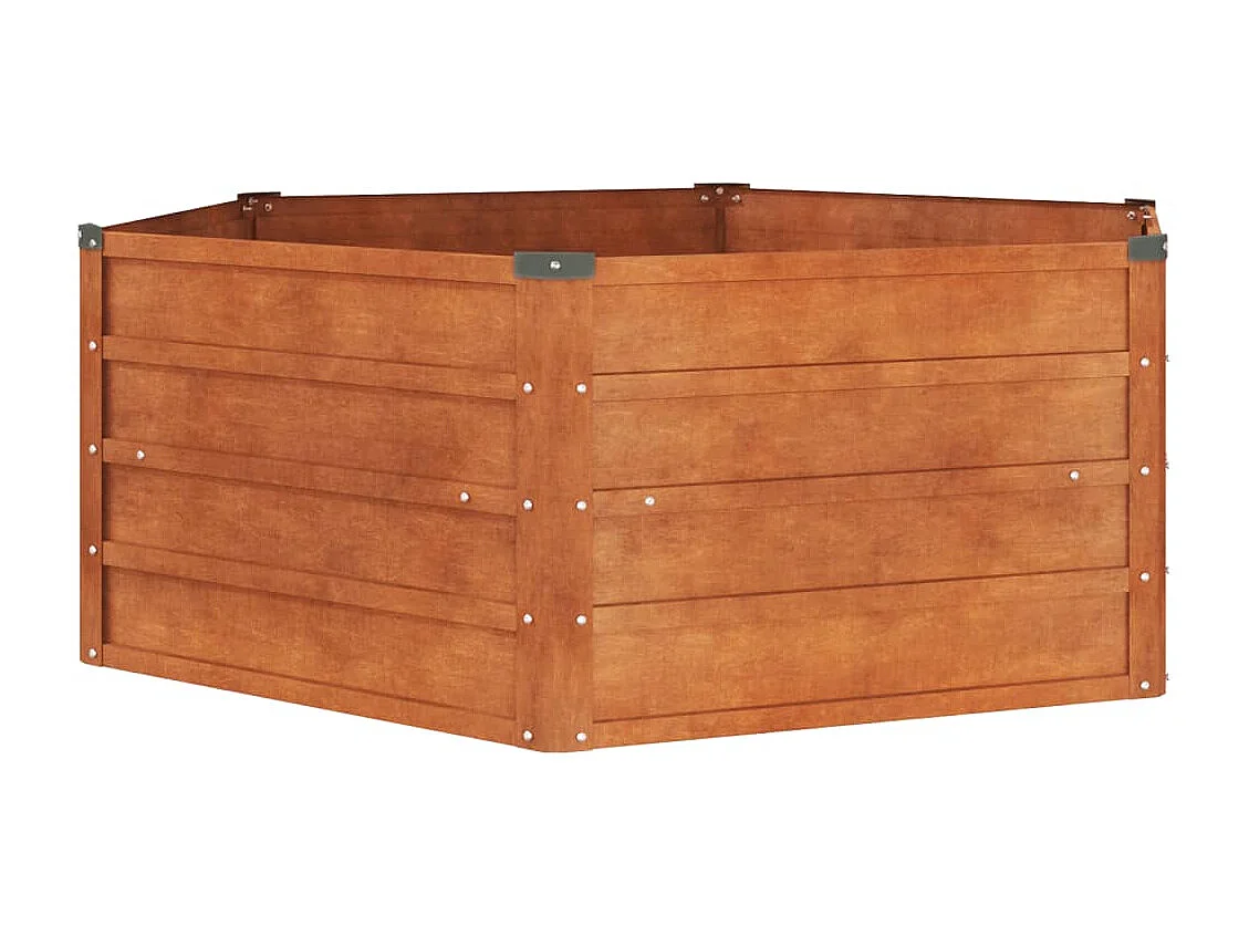 Canteiro de jardim 129x129x45 cm aço corten cor enferrujado