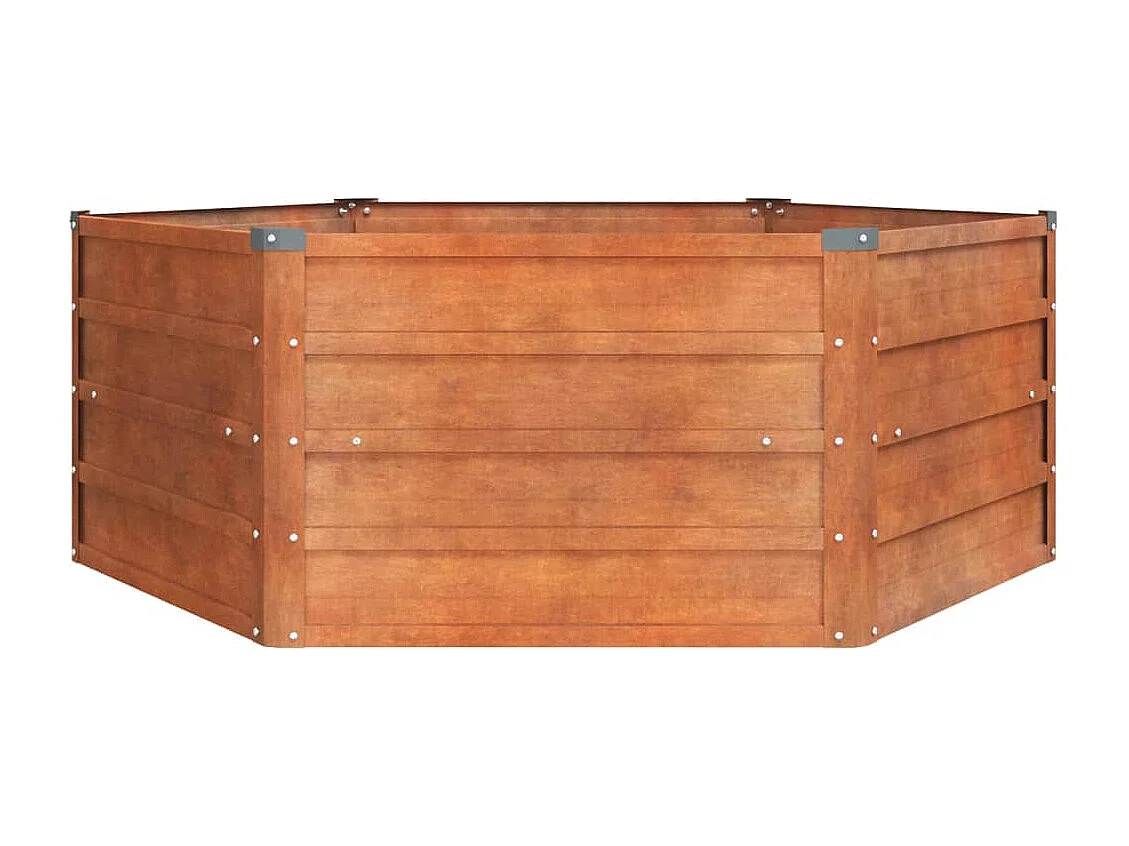 Canteiro de jardim 129x129x45 cm aço corten cor enferrujado