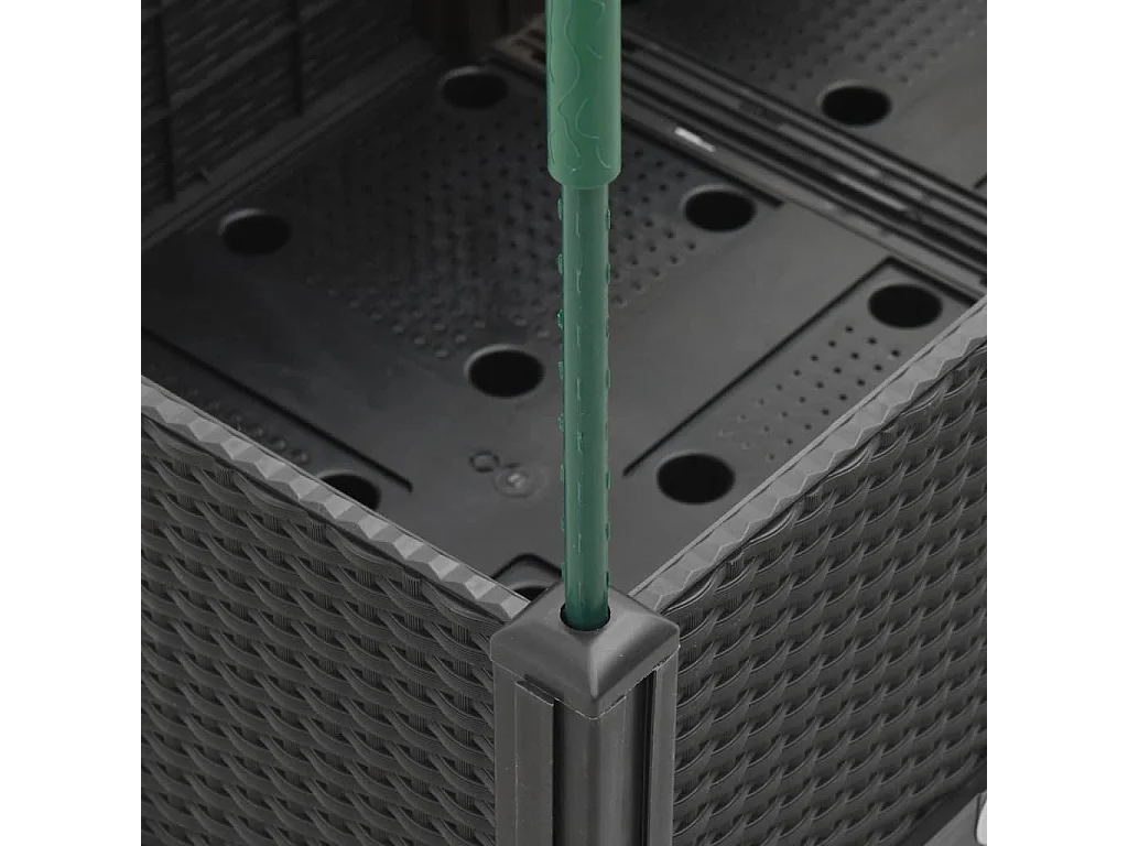 Vaso/floreira de jardim c/ treliça 200x160x142,5 cm PP preto