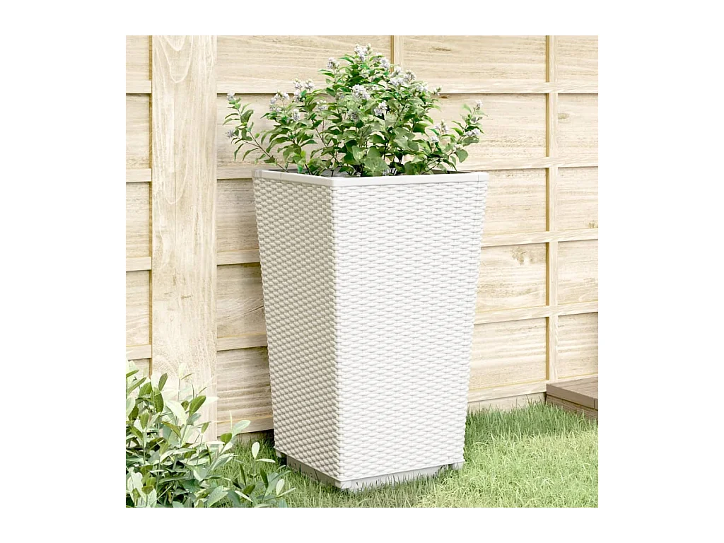 Jardineras 2 unidades PP blanco 32,5x32,5x57 cm