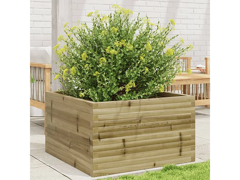 Jardinera de madera de pino impregnada 80x80x46 cm