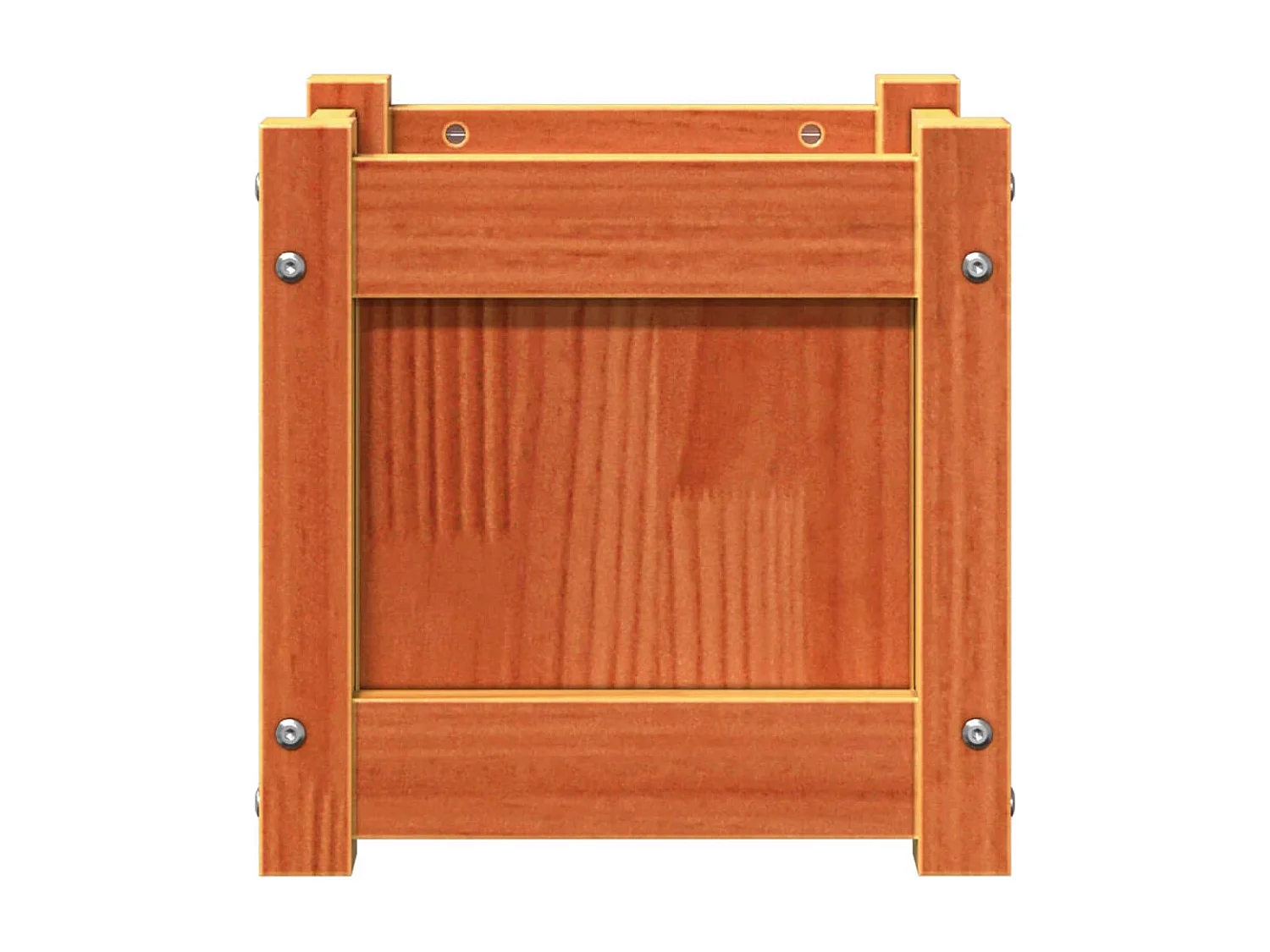 Jardinera exterior madera maciza pino marrón cera 31x31x31 cm