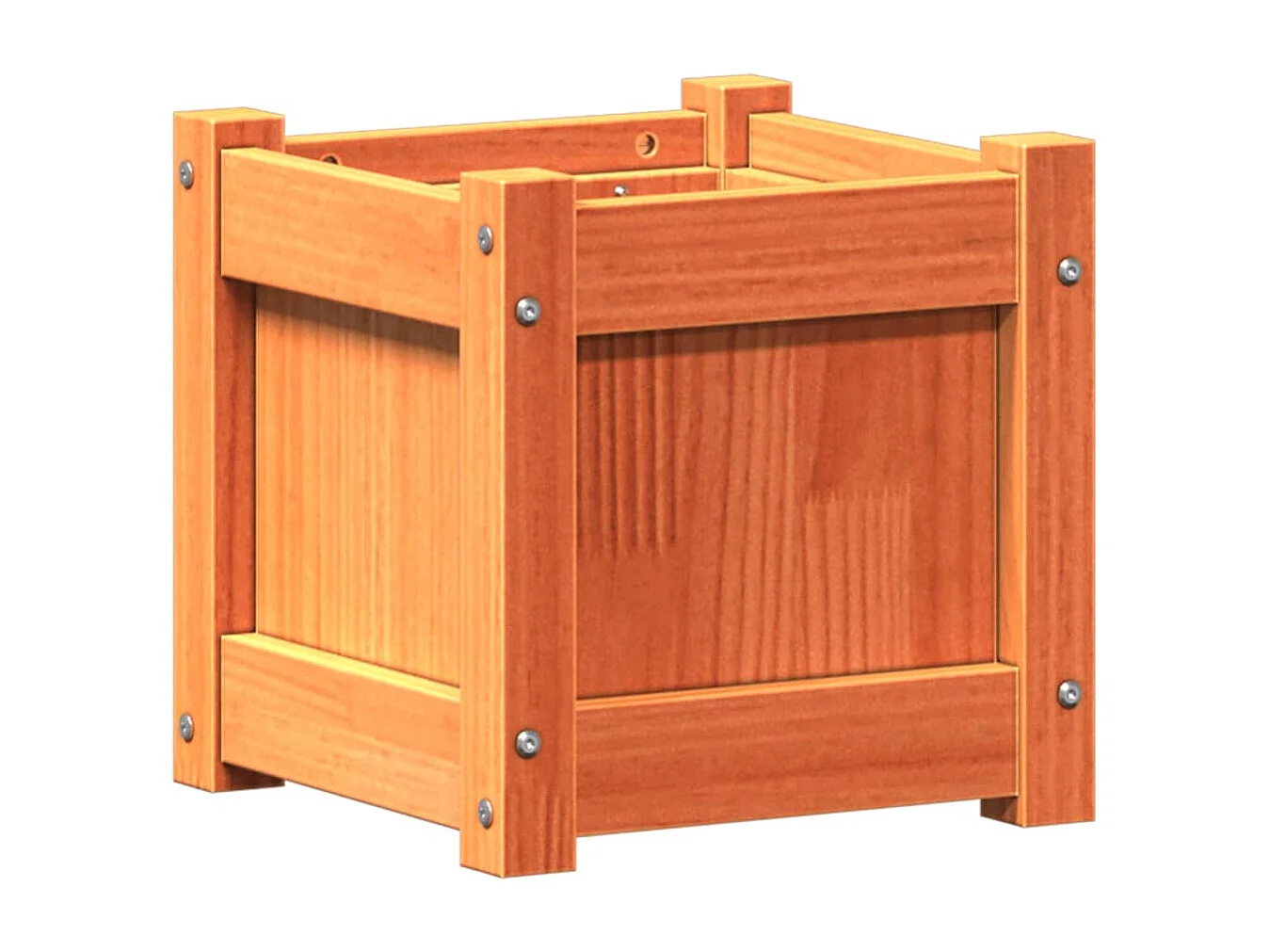 Jardinière cire marron 31x31x31 cm bois de pin massif