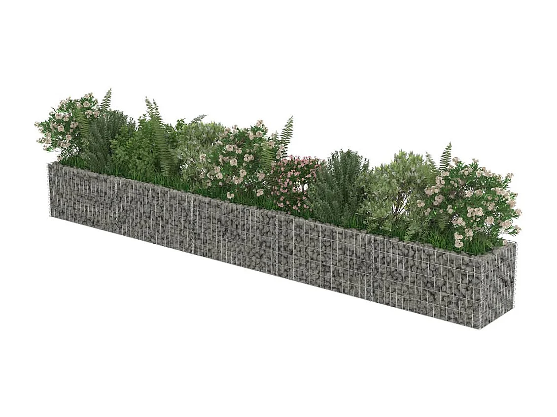 Lit surélevé à gabion Acier galvanisé 450x50x50 cm