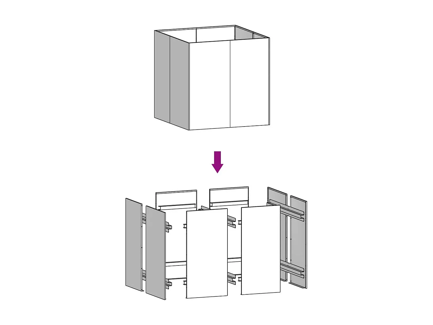 Jardinière 80x80x80 cm acier corten