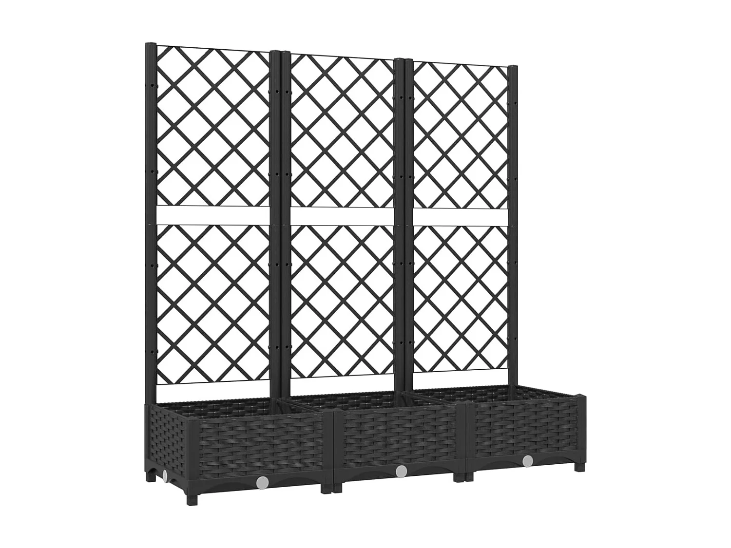 Vaso/floreira jardim c/ treliça 120x40x121,5 cm PP preto